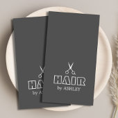 Minimalistisch grijs wit Haarstylist/Salon Visitekaartje