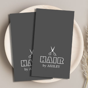 Minimalistisch grijs wit Haarstylist/Salon Visitekaartje