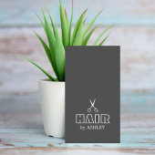 Minimalistisch grijs wit Haarstylist/Salon Visitekaartje