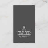 Minimalistisch grijs wit Haarstylist/Salon Visitekaartje (Voorkant)