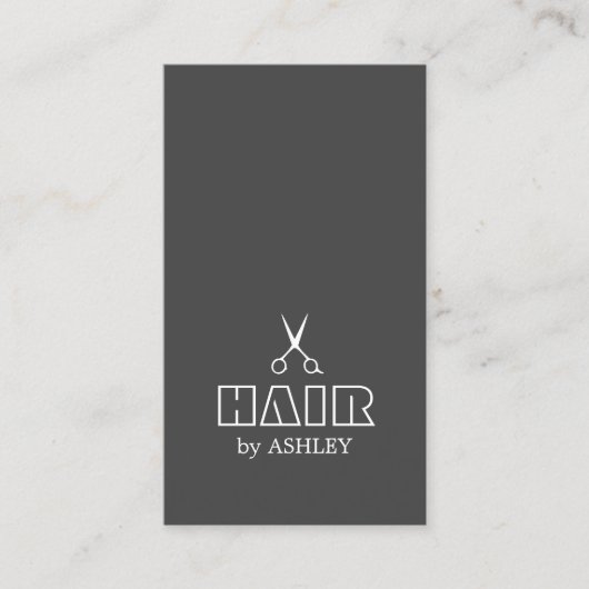 Minimalistisch grijs wit Haarstylist/Salon Visitekaartje (Voorkant)