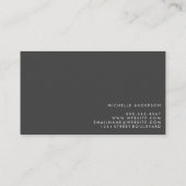 Minimalistisch grijs wit met cursieve tekst visitekaartje (Achterkant)