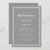 Minimalistisch grijs-witbruiloft kaart (Voorkant / Achterkant)