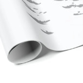 Minimalistisch grijs witte denboomsilhouet       cadeaupapier (Rol Hoek)