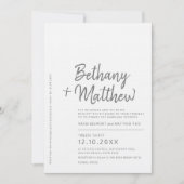 Minimalistisch grijs witte kalligrafie script brui kaart (Voorkant)