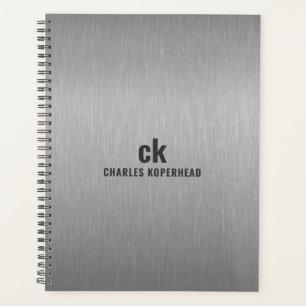 Minimalistisch grijs zwart metallic textuur print planner