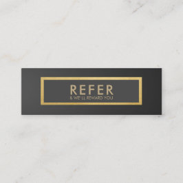 Minimalistisch grijsZwart gradiënt Gold Luxury Ref Mini Visitekaartje