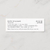 Minimalistisch grijsZwart gradiënt Gold Luxury Ref Mini Visitekaartje (Achterkant)