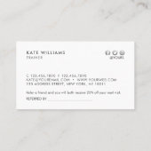 Minimalistisch grijsZwart gradiënt Gold Luxury Ref Visitekaartje (Achterkant)