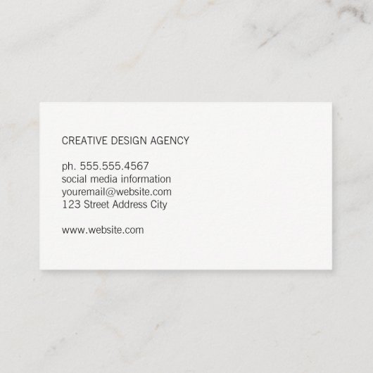 Minimalistisch/grijze balk/plusteken patroon visitekaartje (Achterkant)