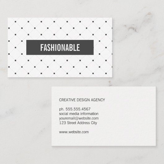 Minimalistisch/grijze balk/plusteken patroon visitekaartje (Voorkant / Achterkant)