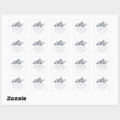 Minimalistisch grijze bergen retouradres vierkante sticker (Vel)