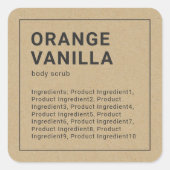 Minimalistisch grijze grensinktlabel vierkante sticker (Voorkant)