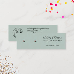 Minimalistisch grijze juwelenaarscherm mini visitekaartje