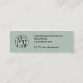 Minimalistisch grijze juwelenaarscherm mini visitekaartje (Achterkant)