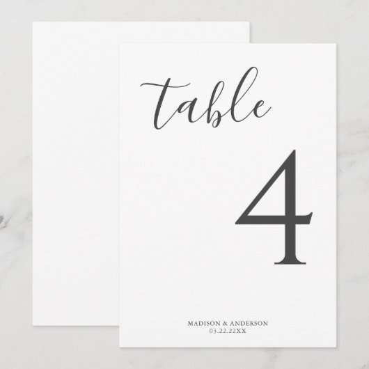 Minimalistisch grijze kalligrafietabel (Voorkant / Achterkant)