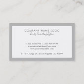 Minimalistisch grijze rand moderne typografie visitekaartje (Achterkant)