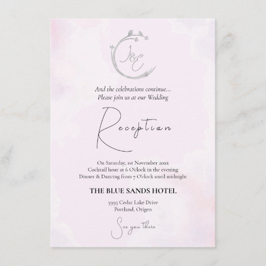 Minimalistisch grijze Waterverf vogeltak Wreater Informatiekaartje (Voorkant)