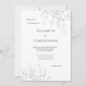 Minimalistisch grijze zilveren botanische lekkenwo kaart (Voorkant)