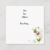 Minimalistisch grillig bijen Baby shower Informatiekaartje (Achterkant)