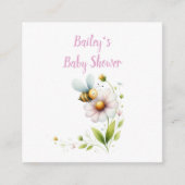 Minimalistisch grillig bijen Baby shower Informatiekaartje (Voorkant)