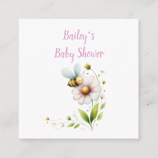 Minimalistisch grillig bijen Baby shower Informatiekaartje (Voorkant)
