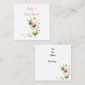 Minimalistisch grillig bijen Baby shower Informatiekaartje (Voorkant / Achterkant)