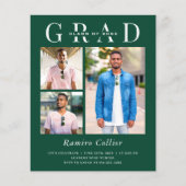 Minimalistisch groen 3 Foto Afstuderen Celebration (Voorkant)