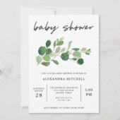Minimalistisch groen | BABY SHOWER Kaart (Voorkant)