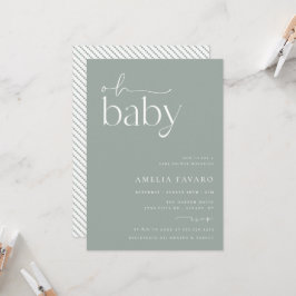 Minimalistisch Groen Baby shower Sage Kaart