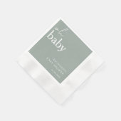 Minimalistisch Groen Baby shower Sage Servet (Hoek)