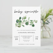 Minimalistisch groen | Baby Sprinkle Kaart (Staand voorkant)