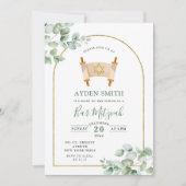 Minimalistisch groen Bar Mitzvah Kaart (Voorkant)