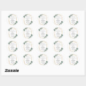 Minimalistisch groen Bedankt ronde Sticker (Vel)