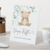 Minimalistisch groen Beer luier Raffle Reclamebord Met Voetstuk (Insitu)