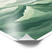 Minimalistisch groen bergesthetisch Poster (Hoek)