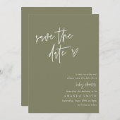 Minimalistisch groen bespaart het Baby shower Date Kaart (Voorkant / Achterkant)