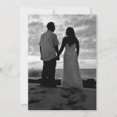 Minimalistisch groen blad met foto Save the Date (Achterkant)