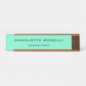 Minimalistisch Groen Blauw voor ouderen Bureau Naambordje (Voorkant)