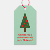 Minimalistisch groen "Boom-mendouly Vrolijke" Kers Cadeaulabel (Voorkant)