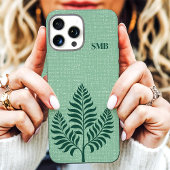 Minimalistisch groen botanisch monogram Case-Mate iPhone case
