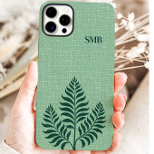 Minimalistisch groen botanisch monogram Case-Mate iPhone case
