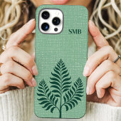 Minimalistisch groen botanisch monogram Case-Mate iPhone case