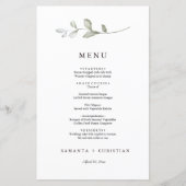 Minimalistisch groen | Botanisch wendelmenu (Voorkant)