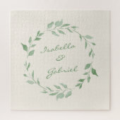 Minimalistisch Groen Botanisch Wreatsaangepast Legpuzzel (Verticaal)