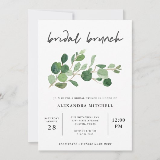 minimalistisch groen | bruidbrunch kaart (Voorkant)