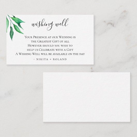 Minimalistisch groen bruiloft goed te wensen informatiekaartje (Voorkant / Achterkant)