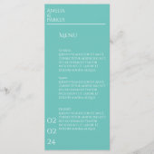 Minimalistisch Groen Bruiloft Menu (Voorkant)