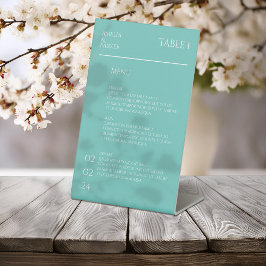 Minimalistisch Groen Bruiloft Menu Reclamebord Met Voetstuk