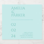 Minimalistisch groen bruiloft mousserende wijn lab sparkling wijnetiket (Enkel label)